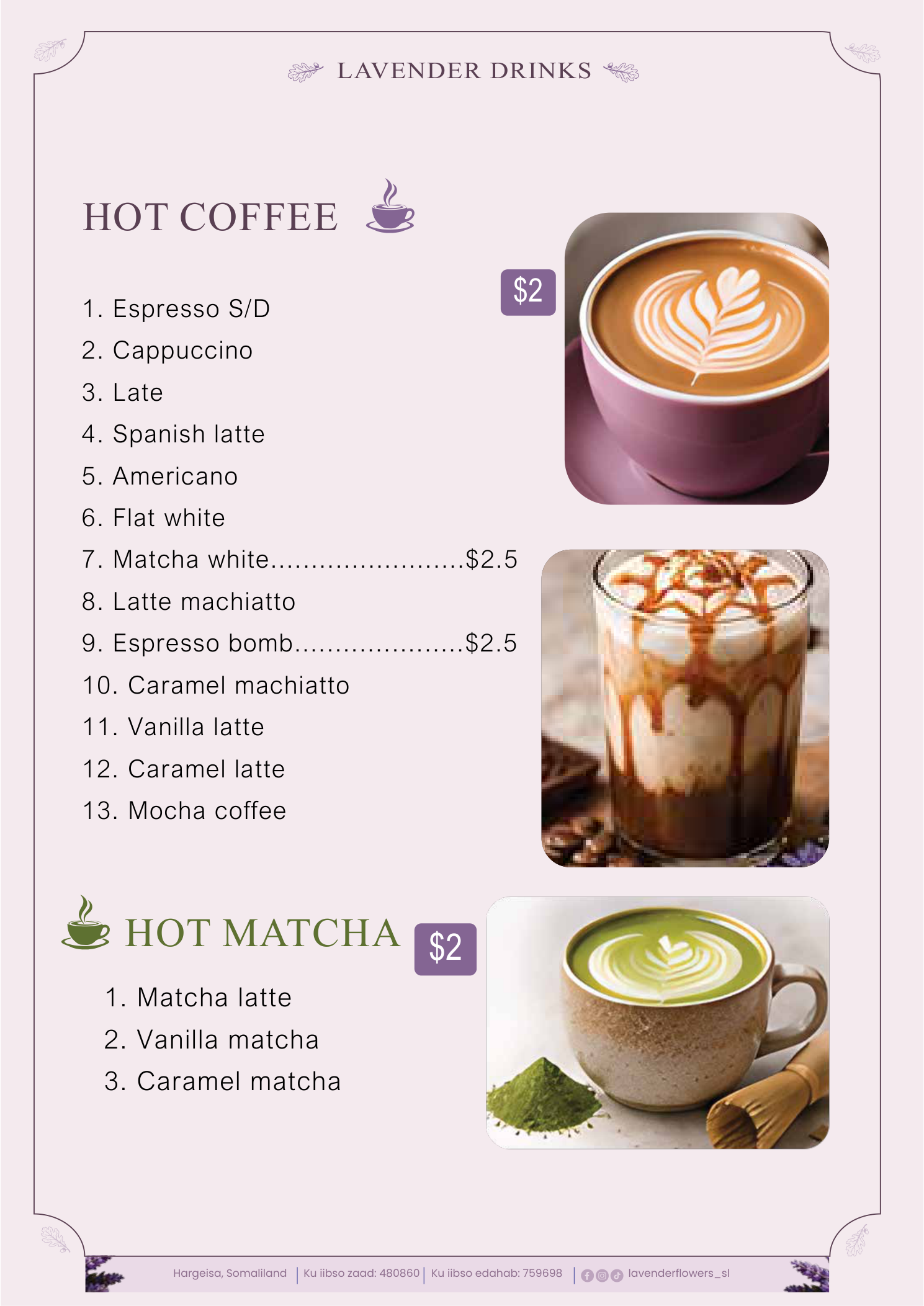 Lavender Flowers & Cake menu — page 4 of 9