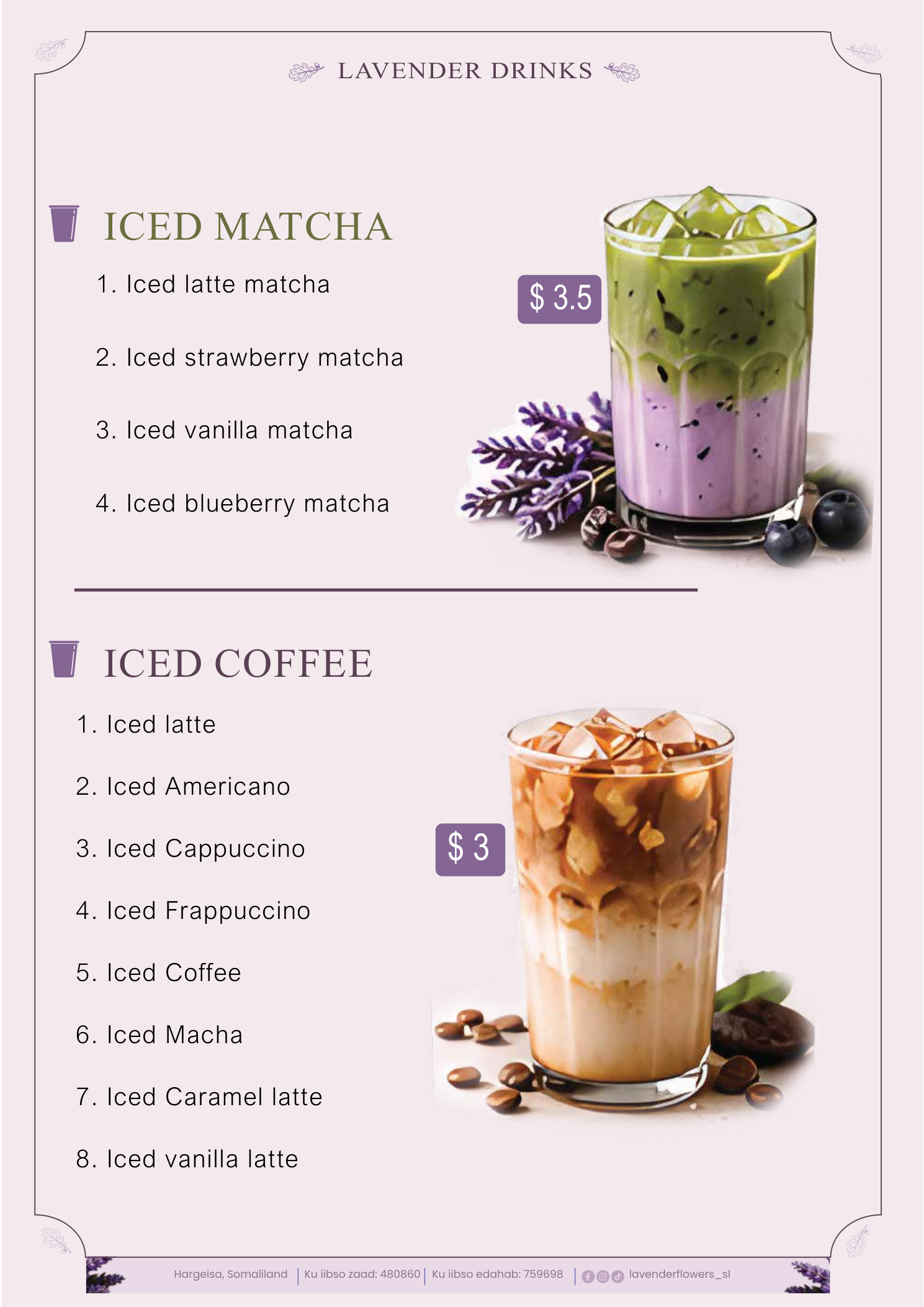 Lavender Flowers & Cake menu — page 5 of 9